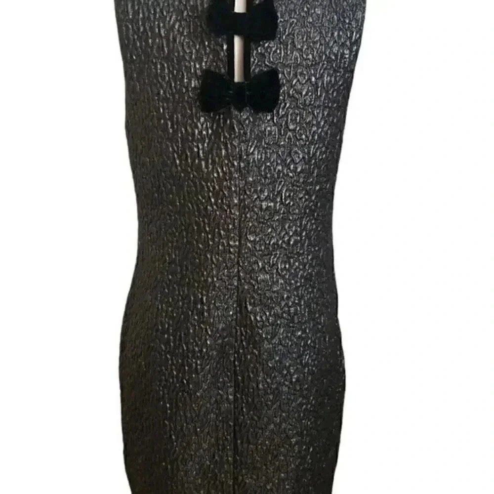 Crown & Ivy NWT sz 4 sleeveless little black metallic dress - Picture 3 of 7